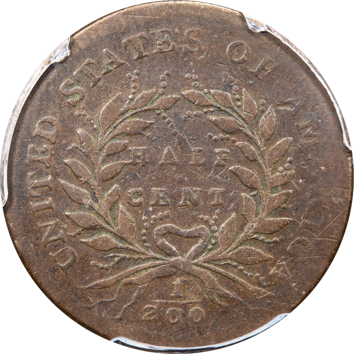 1793 Liberty Cap Half Cent (1/2c) Reverse Image