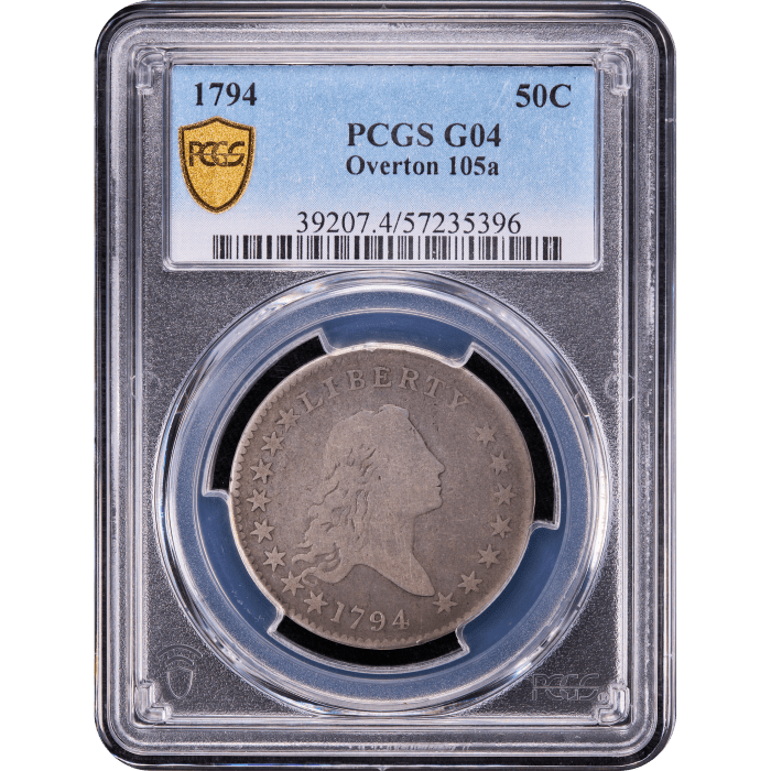 1794 Flowing Hair Half Dollar (50c) O-105a Obverse Slab Image