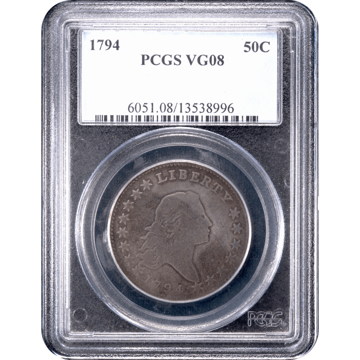 1794 Flowing Hair Half Dollar (50c) Obverse Slab Image