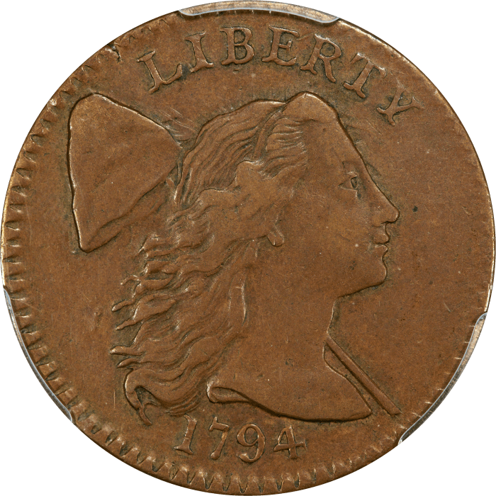 1794 Flowing Hair Large Cent (1c) S-30 Marred Field Obverse Image