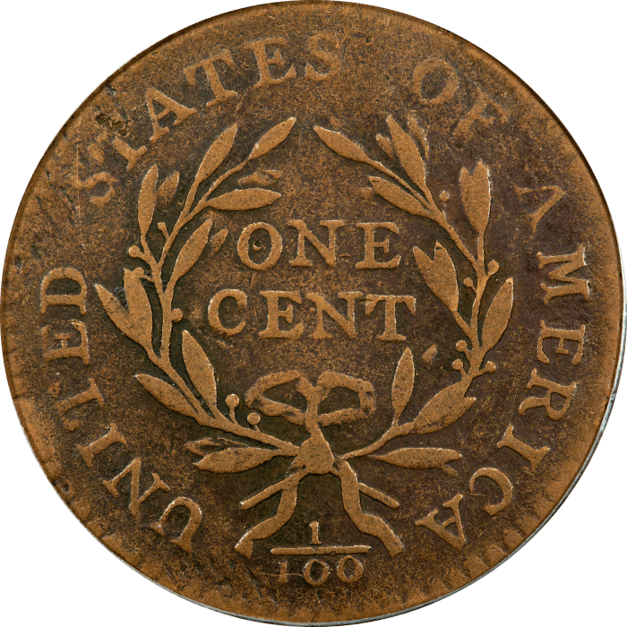 1794 Liberty Cap Large Cent (1c) OGH Ex-Eliasberg REVERSE Image