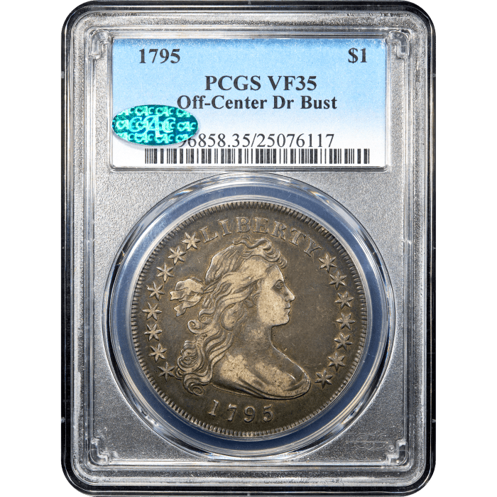 1795 Draped Bust Dollar ($1) Off-Center SLAB Image