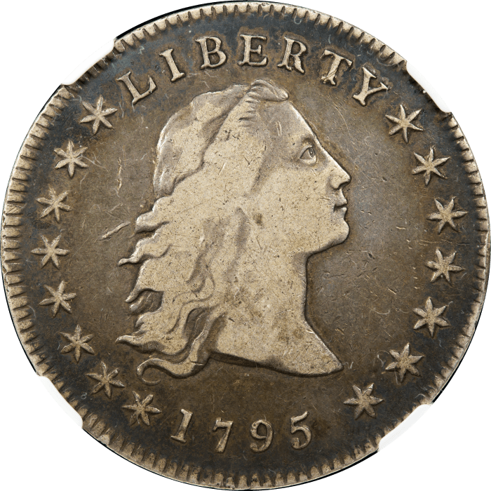 1795 Flowing Hair Dollar ($1) 3 Leaves Obverse Image