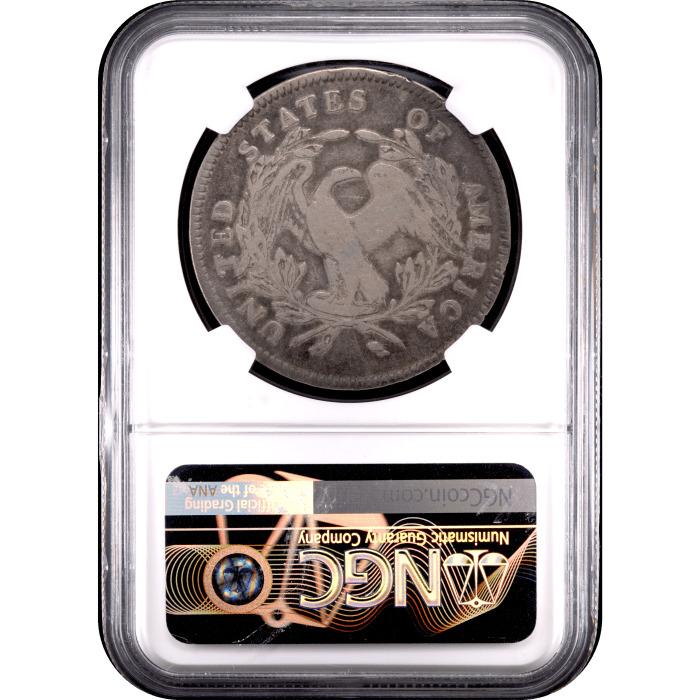 1795 Flowing Hair Dollar ($1) 3 Leaves Reverse Slab Image