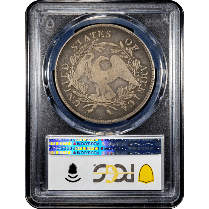 1795 Flowing Hair Dollar ($1) 3 Leaves Reverse Slab Image