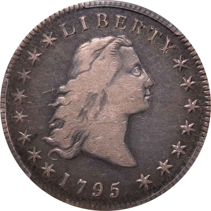 1795 Flowing Hair Dollar ($1) 3 Leaves Obverse Image