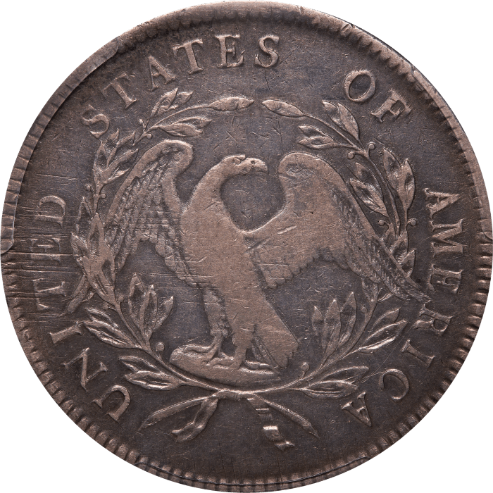 1795 Flowing Hair Dollar ($1) 3 Leaves Reverse Image