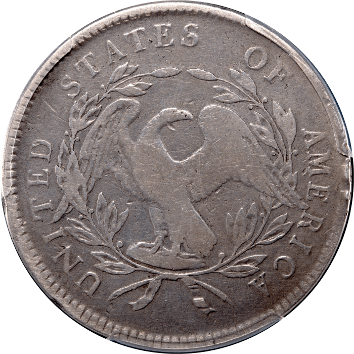 1795 Flowing Hair Dollar ($1) 3 Leaves REVERSE Image