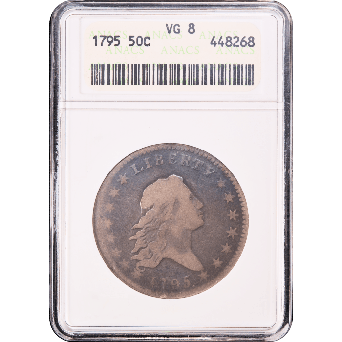 1795 Flowing Hair Half Dollar (50c) Obverse Slab Image