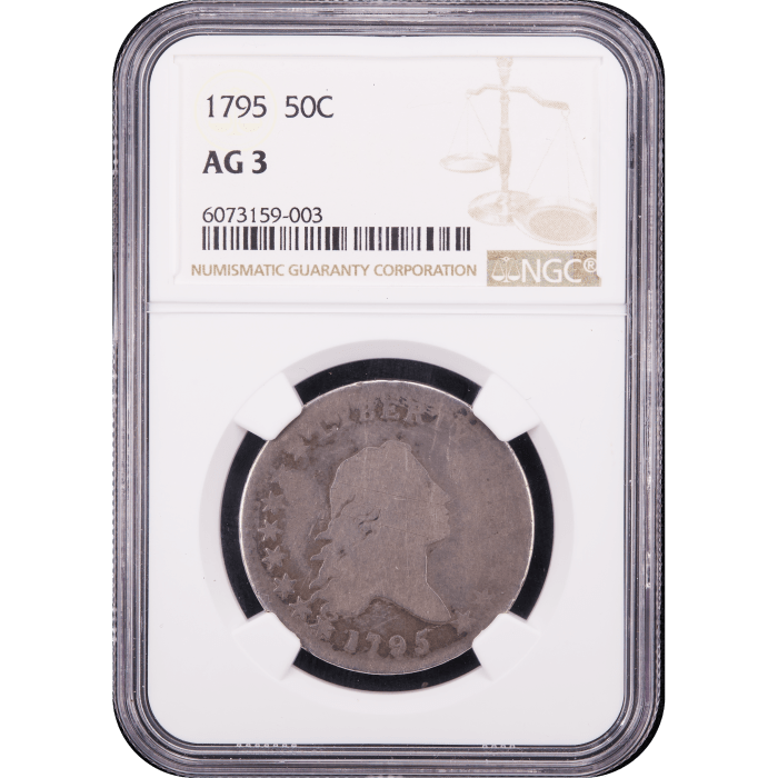 1795 Flowing Hair Half Dollar (50c) Obverse Slab Image