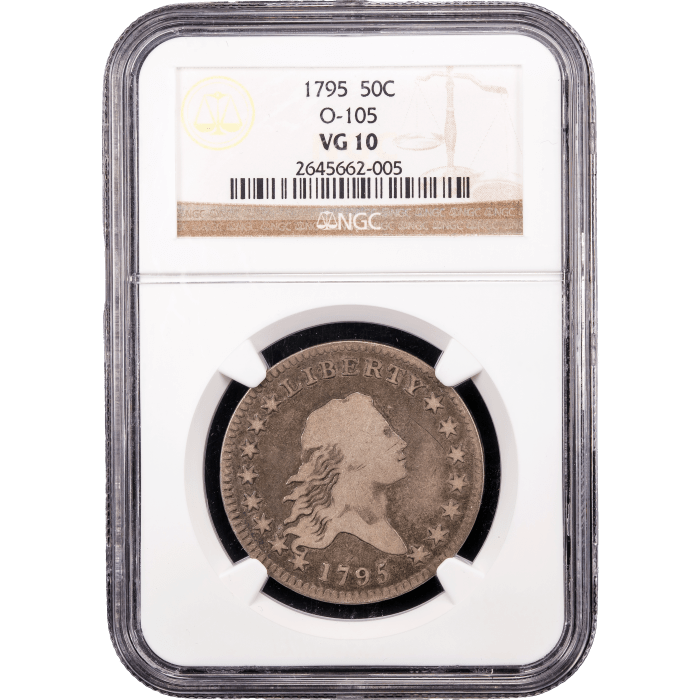 1795 Flowing Hair Half Dollar (50c) O-105 Obverse Slab Image