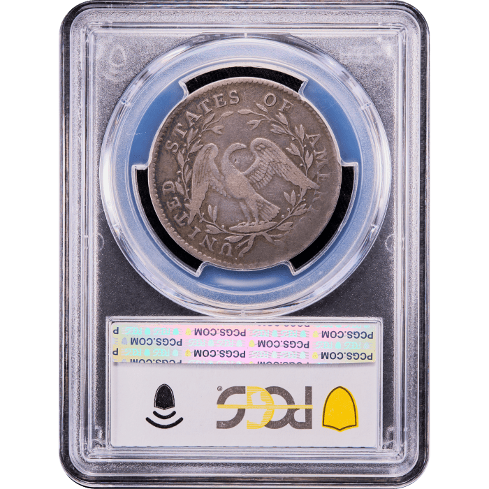 1795 Flowing Hair Half Dollar (50c) O-122 Reverse Slab Image