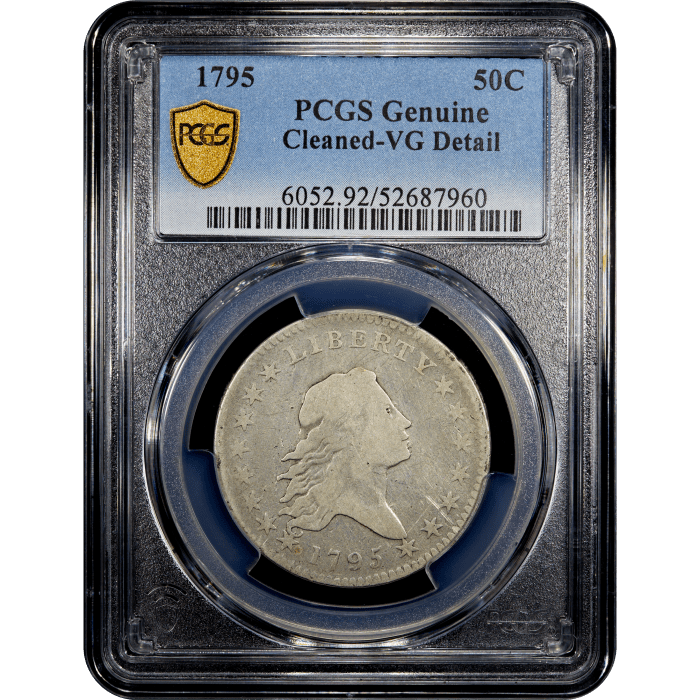 1795 Flowing Hair Half Dollar (50c) Obverse Slab Image