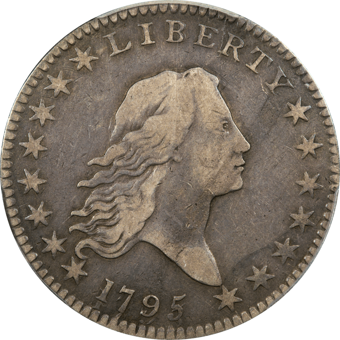 1795/1795 Flowing Hair Half Dollar (50c) 2 Leaves Recut Date Obverse Image