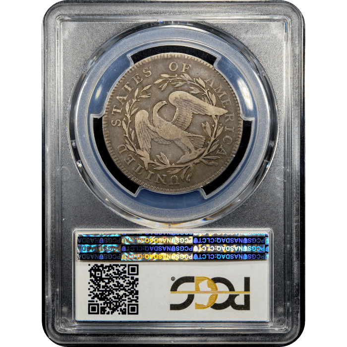 1795/1795 Flowing Hair Half Dollar (50c) 2 Leaves Recut Date Reverse Slab Image