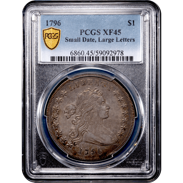 1796 Draped Bust Dollar ($1) Small Date Large Letters Obverse Slab Image