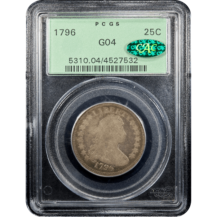 1796 Draped Bust Quarter (25c) OGH Obverse Slab Image