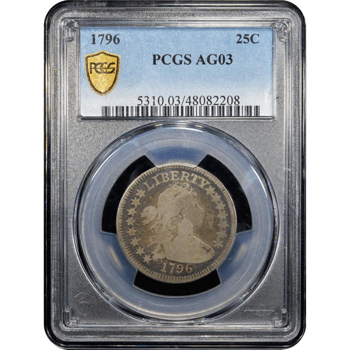 1796 Draped Bust Quarter (25c) Obverse Slab Image