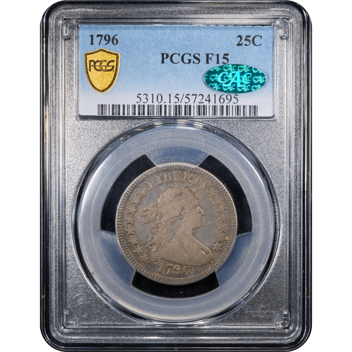 1796 Draped Bust Quarter (25c) Obverse Slab Image