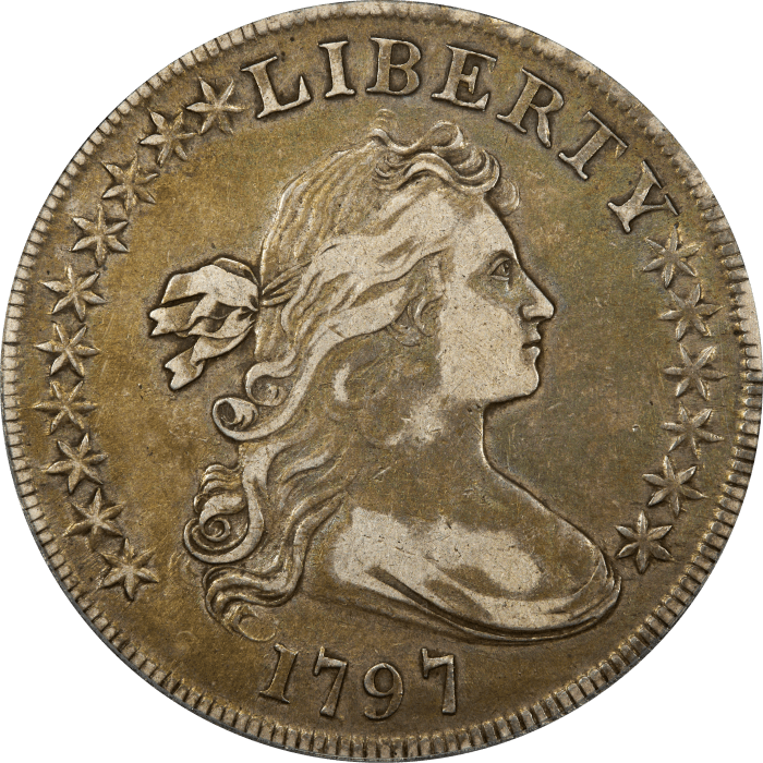 1797 Draped Bust Dollar ($1) 10x6 Stars Obverse Image