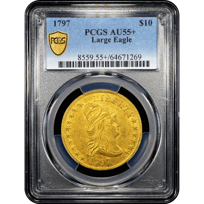 1797 Draped Bust Gold Eagle ($10) Obverse Slab Image