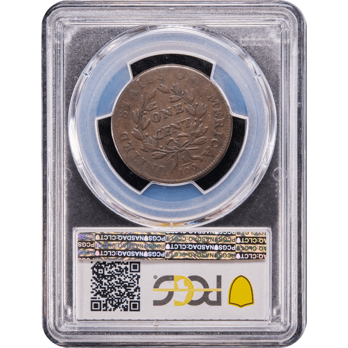 1798 Draped Bust Large Cent (1c) 2nd Hair Style Reverse Slab Image
