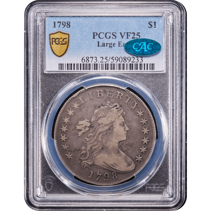 1798 Large Eagle Draped Bust Dollar ($1) Obverse Slab Image