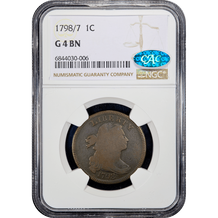 1798/7 Draped Bust Large Cent (1c) SLAB Image