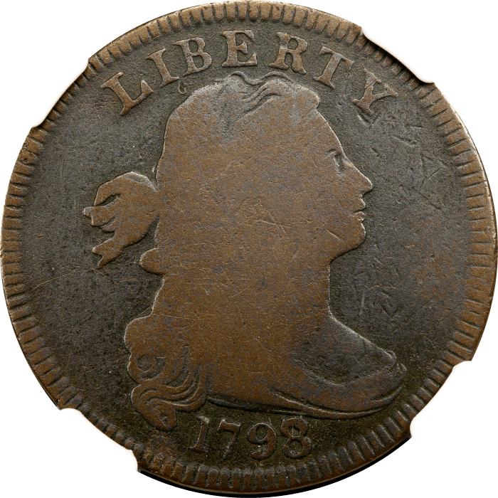 1798/7 Draped Bust Large Cent (1c) Obverse Image