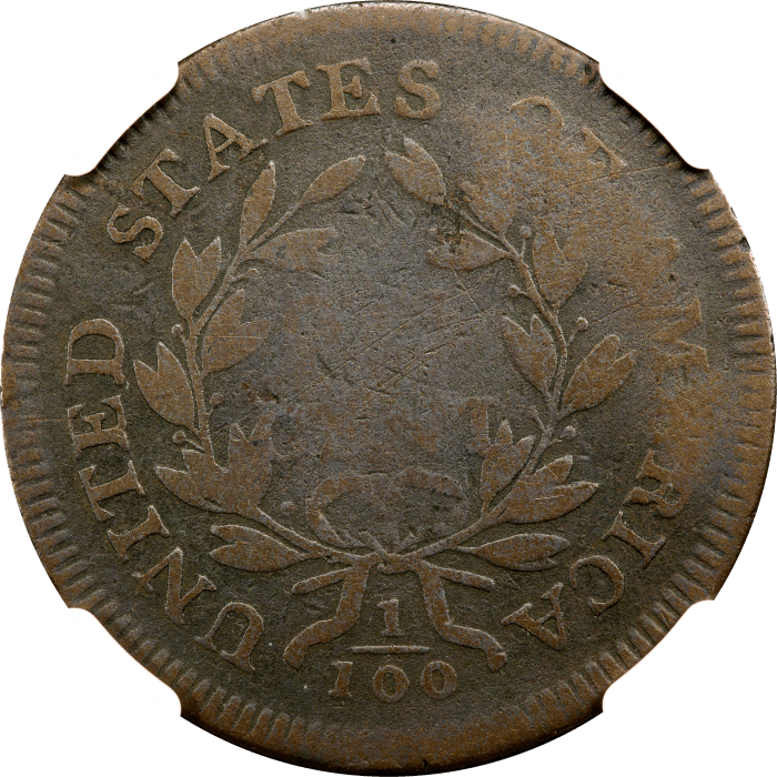 1798/7 Draped Bust Large Cent (1c) Reverse Image