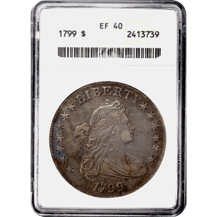 1799 Draped Bust Dollar ($1) Obverse Slab Image