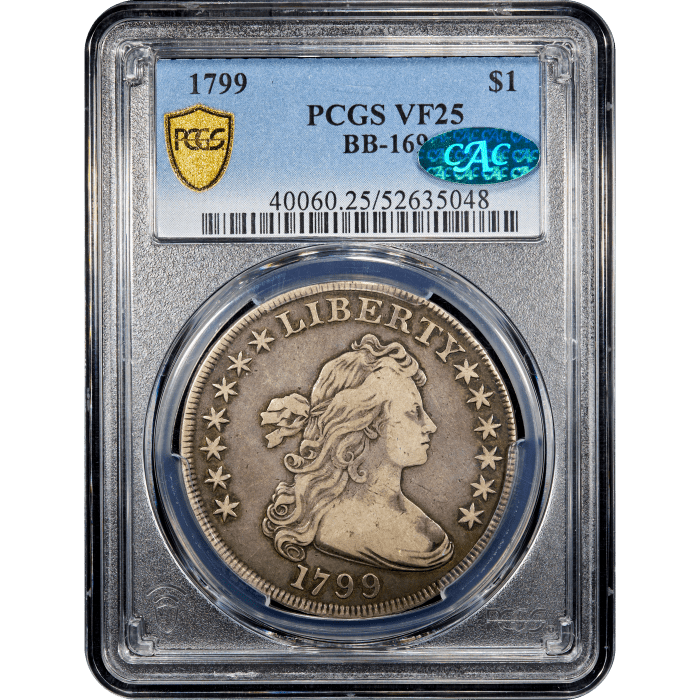 1799 Draped Bust Dollar ($1) BB-169 SLAB Image