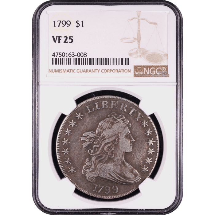 1799 Draped Bust Dollar ($1) Obverse Slab Image