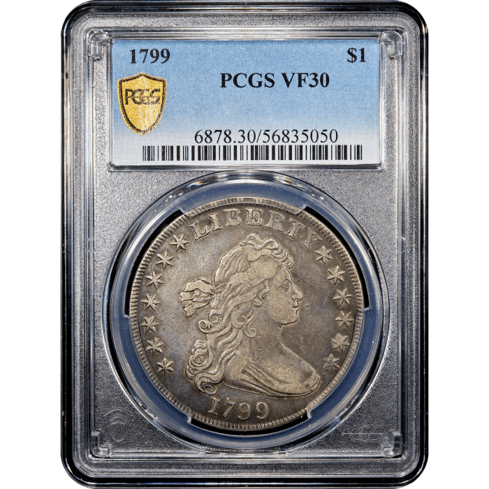 1799 Draped Bust Dollar ($1) Obverse Slab Image