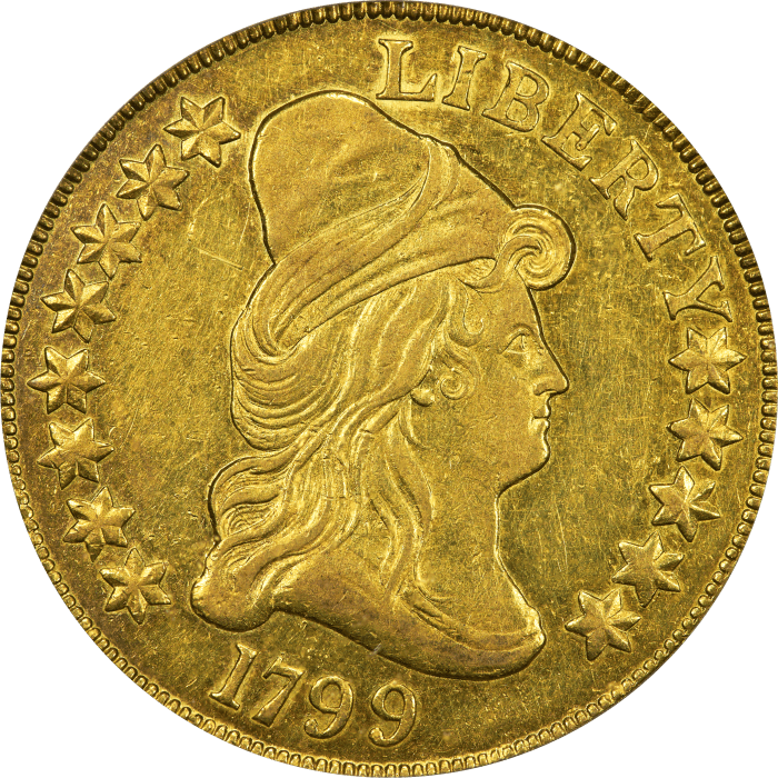 1799 Draped Bust Gold Eagle ($10) Large Stars Obverse  Obverse Image