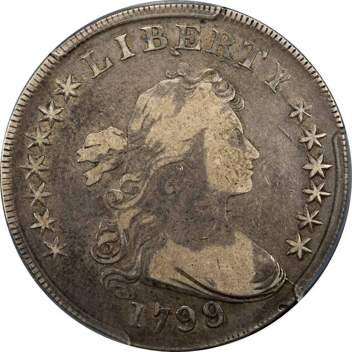 1799/8 Draped Bust Dollar ($1) 13 Reverse Stars OBVERSE Image