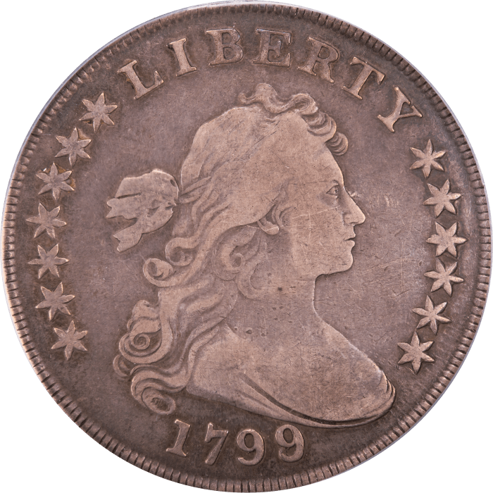 1799/8 Draped Bust Dollar ($1) 15 Reverse Stars Obverse Image