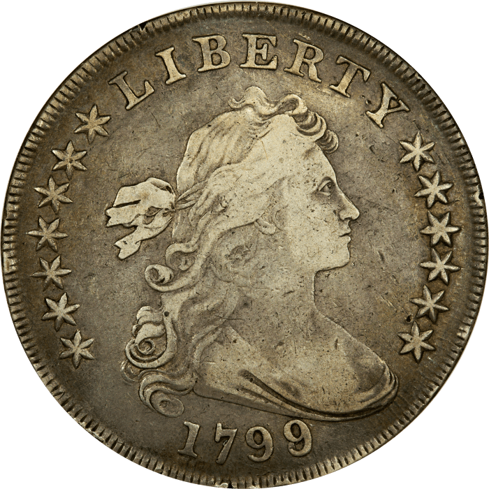 1799/8 Draped Bust Dollar ($1) B-3 15 Reverse Stars OBVERSE Image