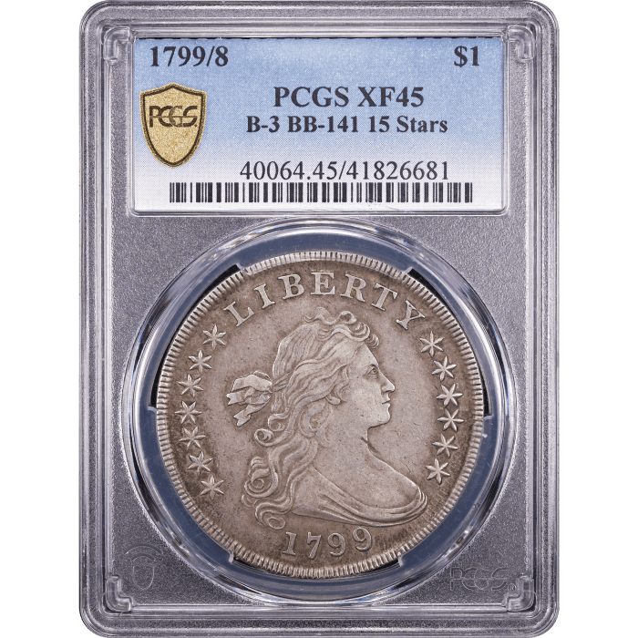 1799/8 Draped Bust Dollar ($1) Obverse Slab Image