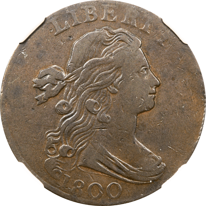 1800 Draped Bust Large Cent (1c) S-205 Obverse Image