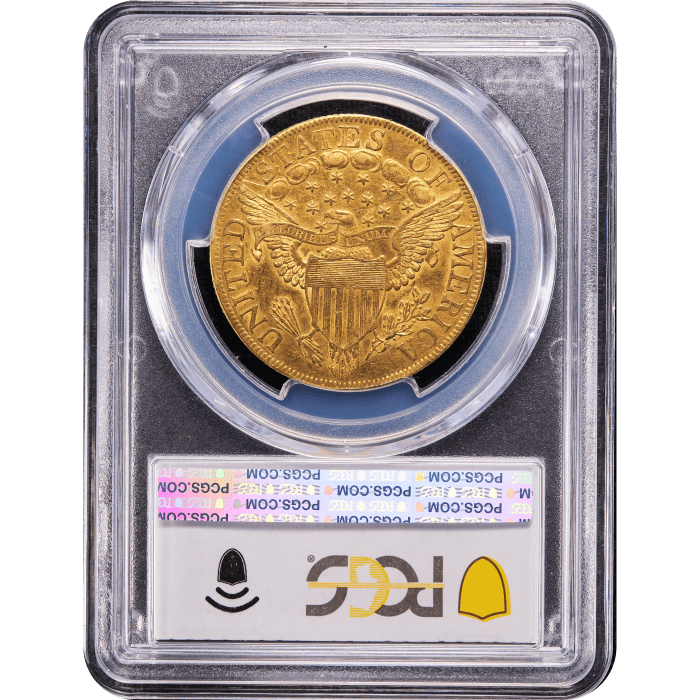 1800 Turban Head Gold Eagle ($10) Reverse Slab Image