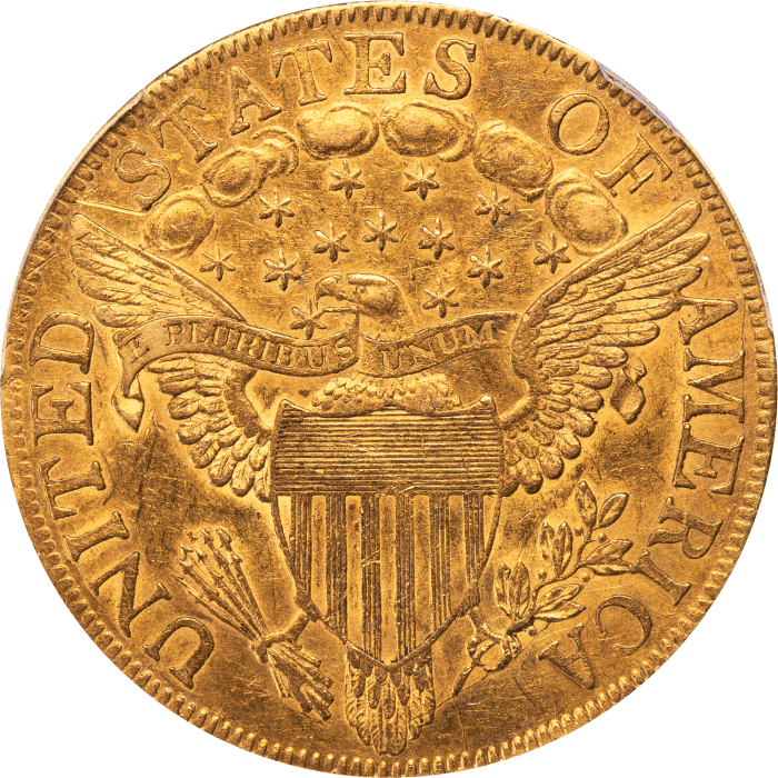 1800 Turban Head Gold Eagle ($10) Reverse Image