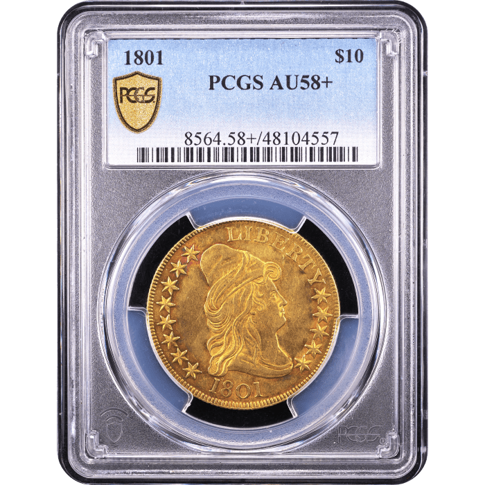1801 Draped Bust Gold Eagle ($10) Obverse Slab Image