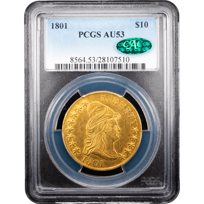 1801 Turban Gold Eagle ($10) Obverse Slab Image