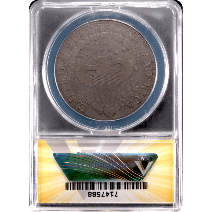 1803 Draped Bust Dollar ($1) Large 3 Reverse Slab Image
