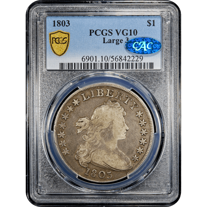 1803 Draped Bust Dollar ($1) Large 3 Obverse Slab Image