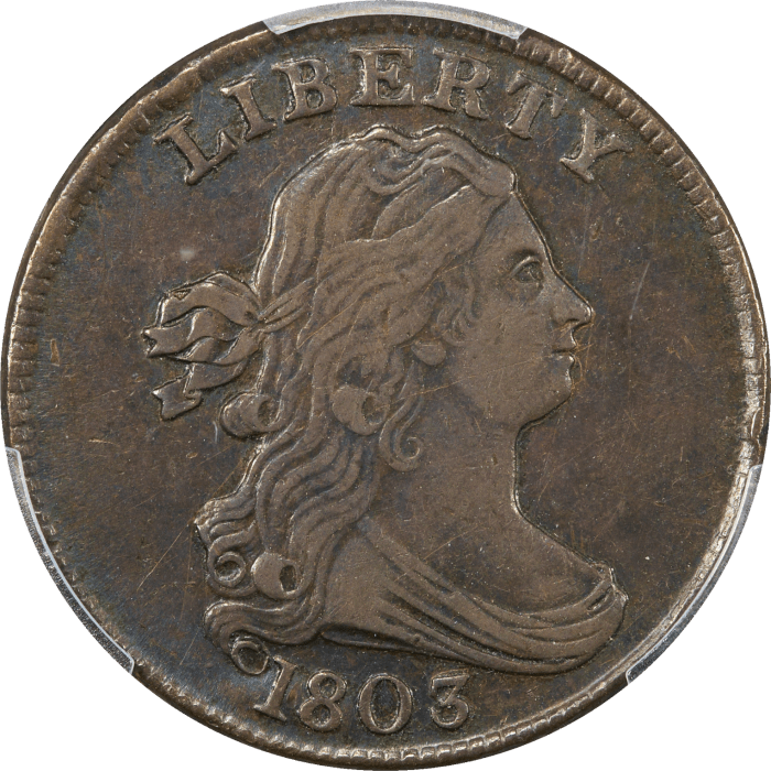 1803 Draped Bust Half Cent (1/2c) Obverse Image
