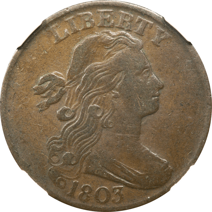 1803 Draped Bust Large Cent (1c) Small Date Large Fraction Obverse Image