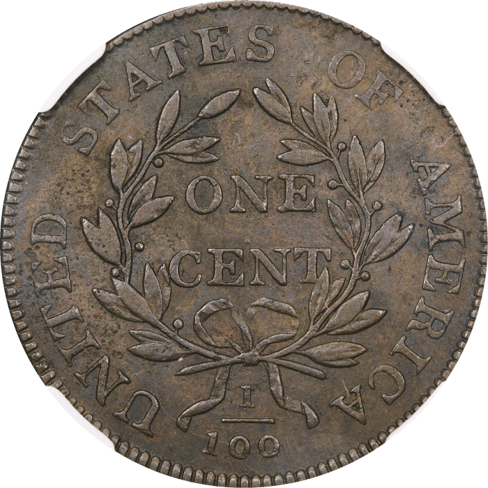 1803 Draped Bust Large Cent (1c) Small Date Small Fraction S-254 Reverse Image