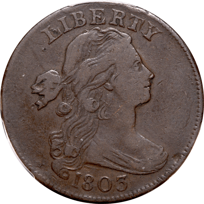 1803 Draped Bust Large Center (1c) Small Date Small Fraction Obverse Image